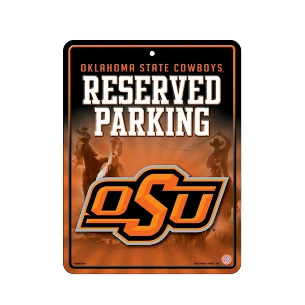 New 8x12 Oklahoma State Cowboys NCAA Tin Reserved Parking Sign OSU